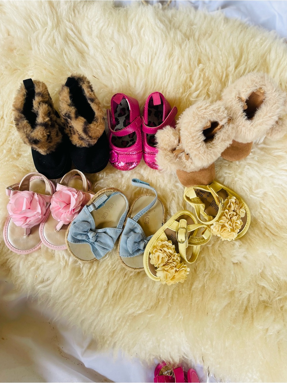 The Children's Place Mixed Baby Shoe Set in Pink, Blue, Yellow, Black, Tan